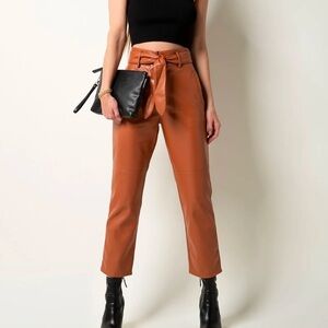 NWT Tart KIMIKO PANT MOCHA BISQUE high rise cropped straight leg pants